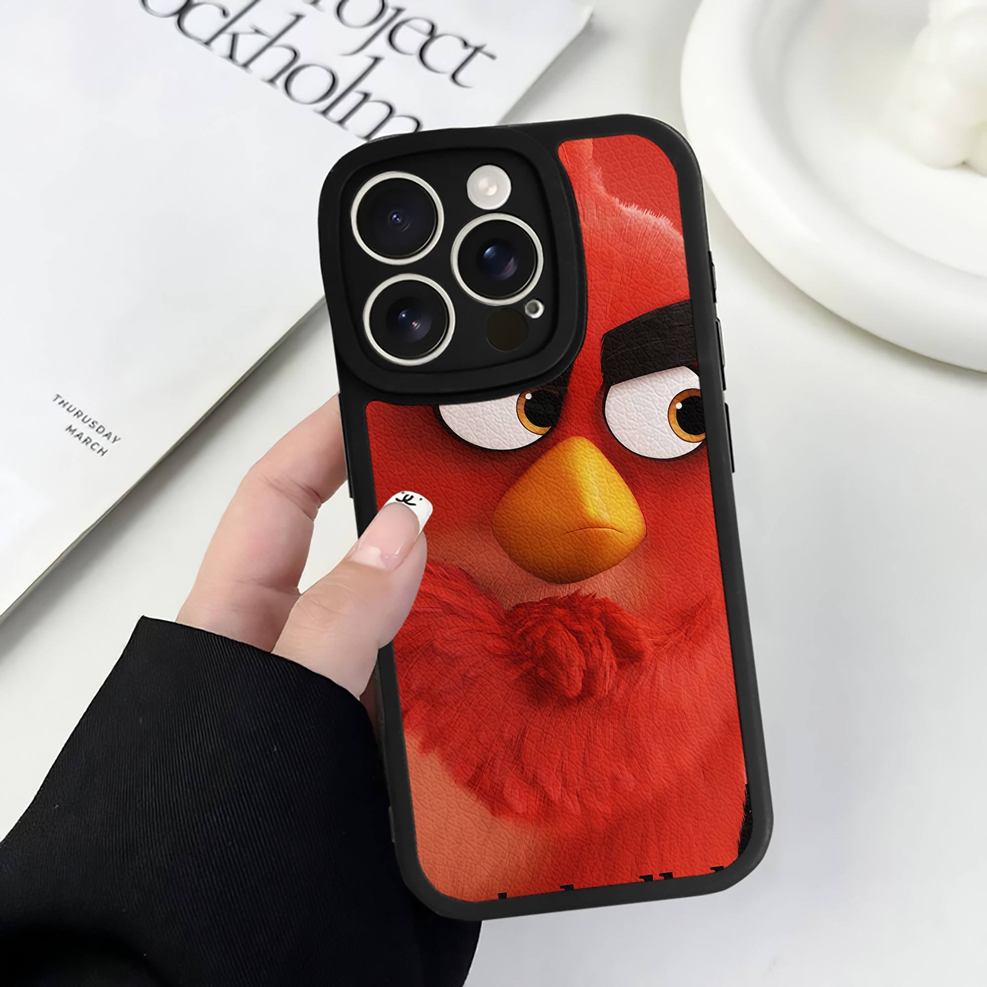 （画像用） Angry Birds アングリーバード 【iPhone 16シリーズ対応】シリコンスマホケース（レザー調） 材質：シリコン
